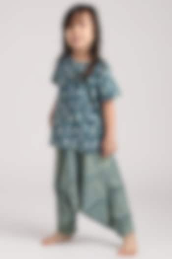 Teal Green Cotton Harem Pant Set by The Baby Label