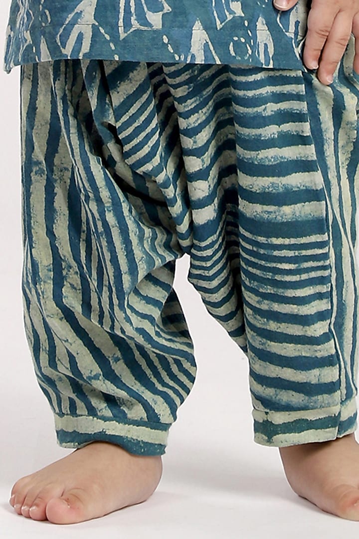 Teal Green Cotton Harem Pant Set by The Baby Label at Pernia's Pop Up Shop