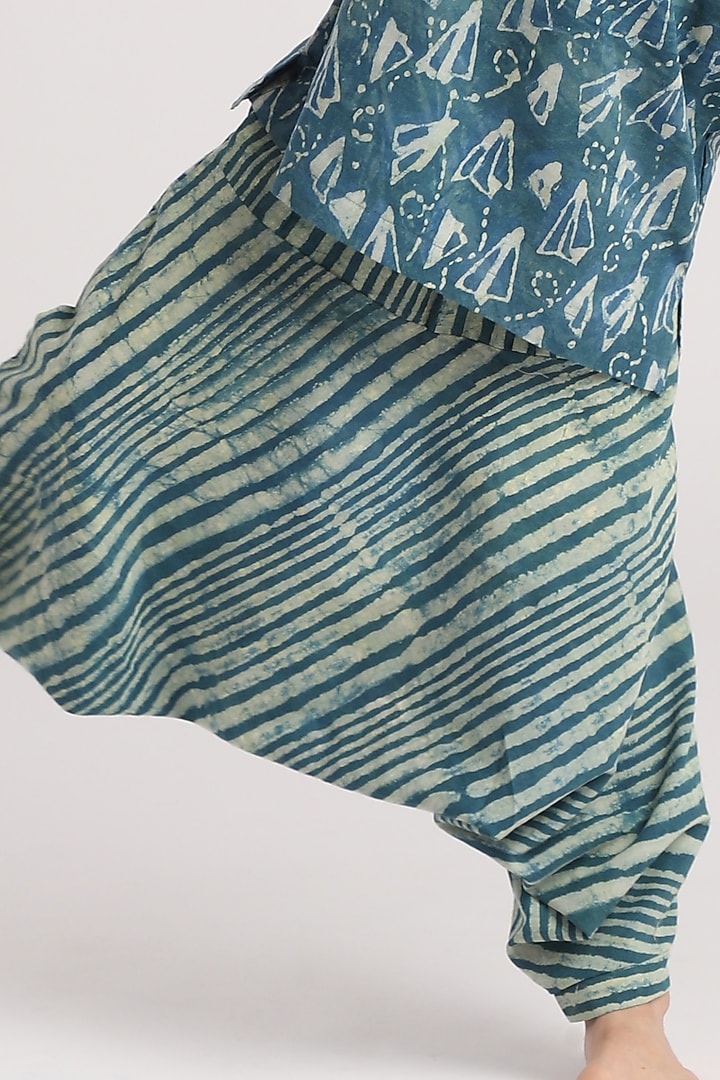 Teal Green Cotton Harem Pant Set by The Baby Label at Pernia's Pop Up Shop