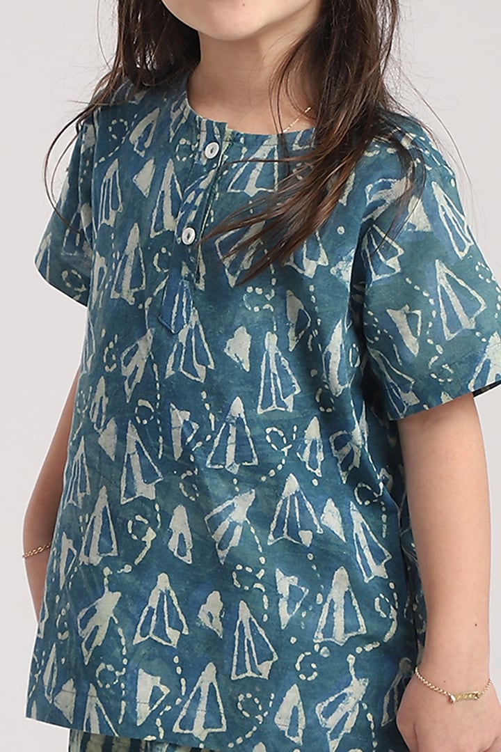 Teal Green Cotton Harem Pant Set by The Baby Label at Pernia's Pop Up Shop