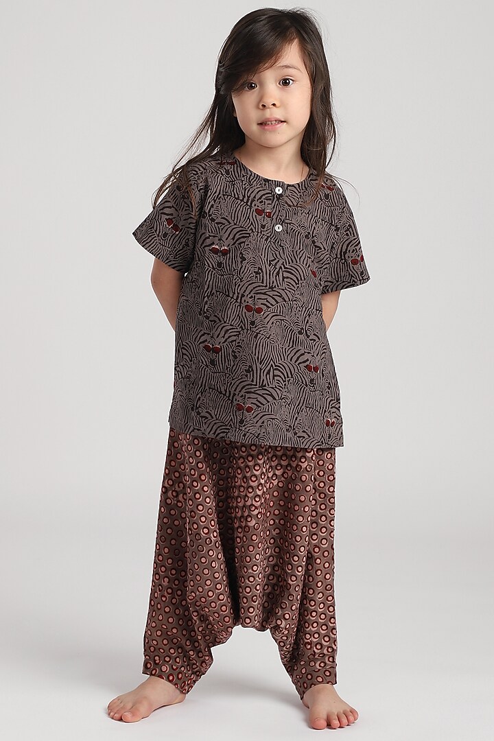 Brown Cotton Pant Set by The Baby Label at Pernia's Pop Up Shop