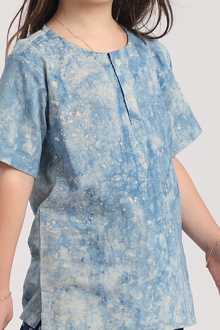 Dark Blue Cotton Harem Pant Set by The Baby Label at Pernia's Pop Up Shop
