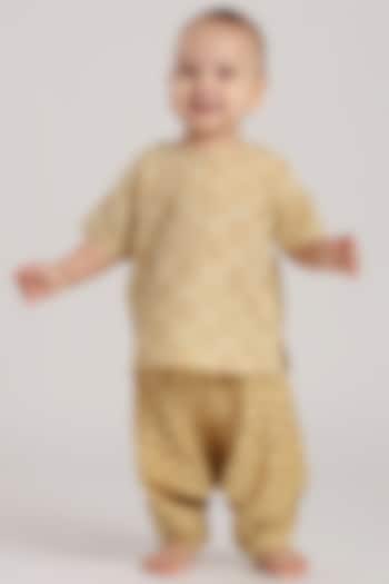Mustard Cotton Hand-Block Printed Pant Set by The Baby Label