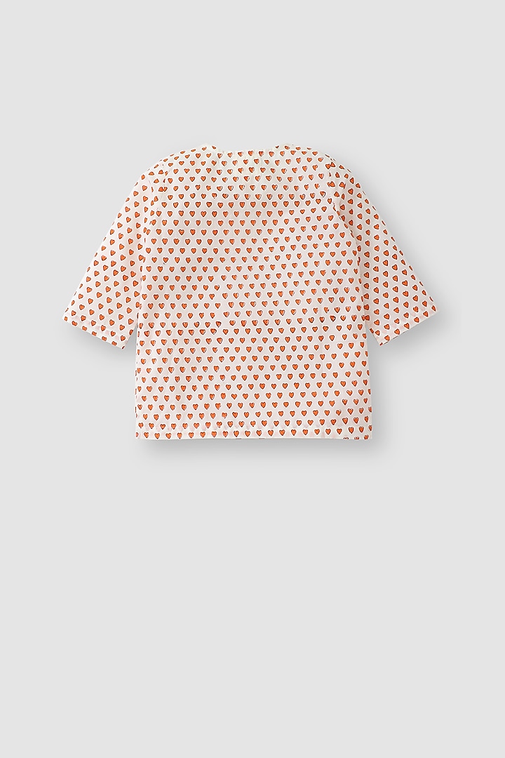 Orange Printed Kurta Set by The Baby Label at Pernia's Pop Up Shop