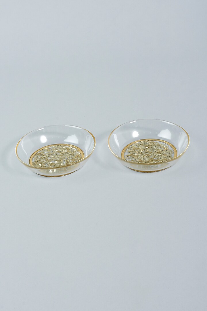 Gold Round Bowl (Set of 2) by The Bling Edit at Pernia's Pop Up Shop