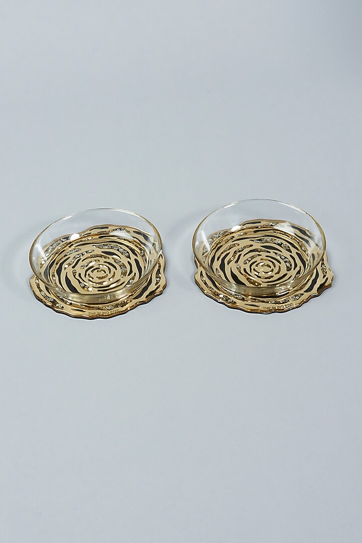 Gold & Black Sequins Rosette Bowl (Set of 2)  by The Bling Edit at Pernia's Pop Up Shop