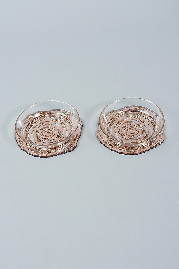 Rose Gold & Silver Sequins Rosette Bowl (Set of 2) by The Bling Edit at Pernia's Pop Up Shop