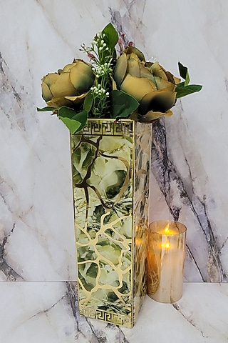 Green Polymer Handcrafted Flower Vase by The Bling Edit