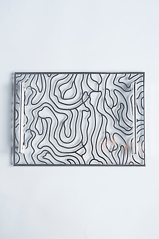 Transparent Silver Wave Tray by The Bling Edit