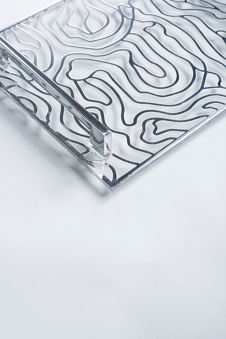 Transparent Silver Wave Tray by The Bling Edit at Pernia's Pop Up Shop