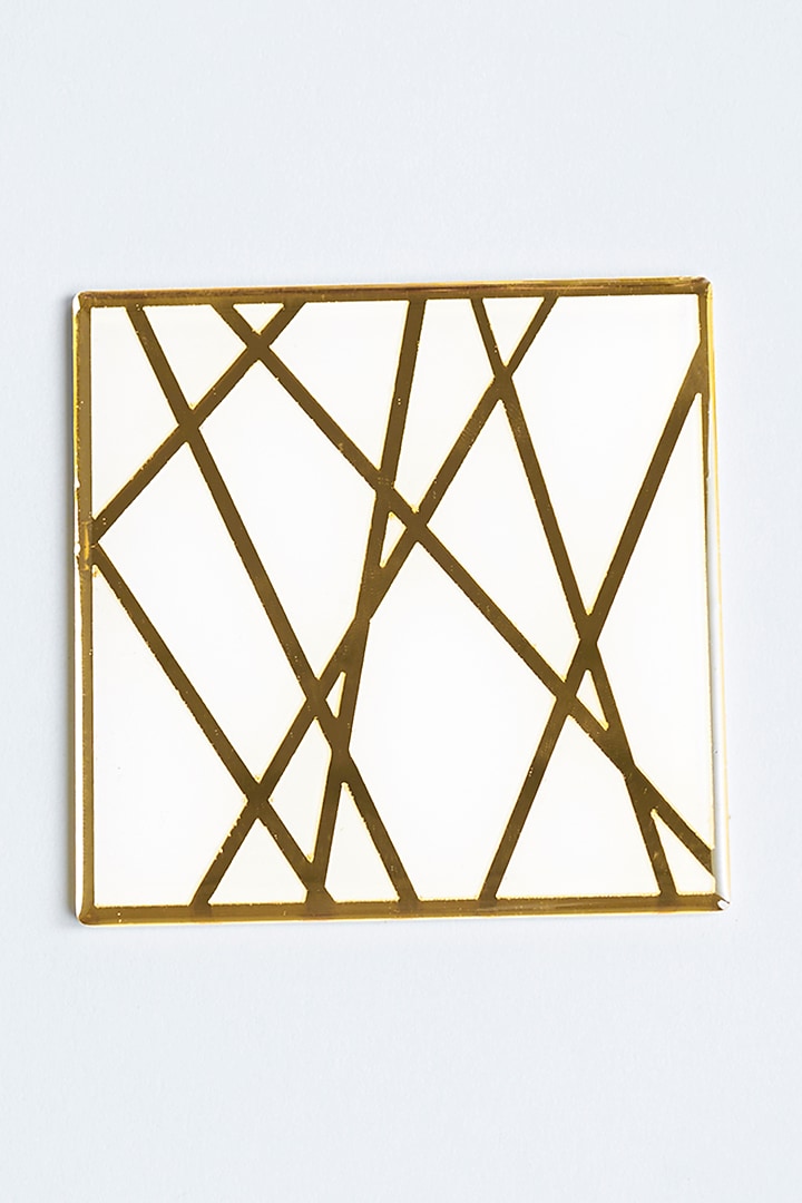 Dancing Lines Gold & White Placemat by The Bling Edit at Pernia's Pop Up Shop