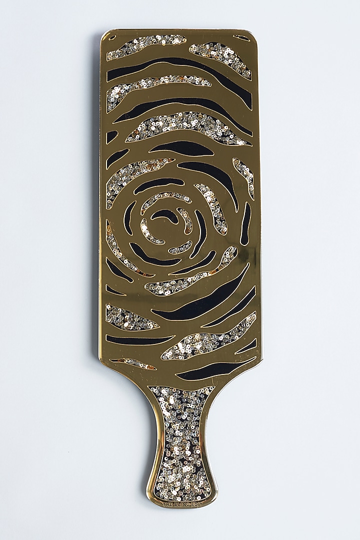 Rosette Sequins Gold & Black Platter by The Bling Edit at Pernia's Pop Up Shop