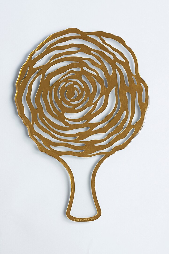 Transparent Rosette Gold Platter by The Bling Edit at Pernia's Pop Up Shop