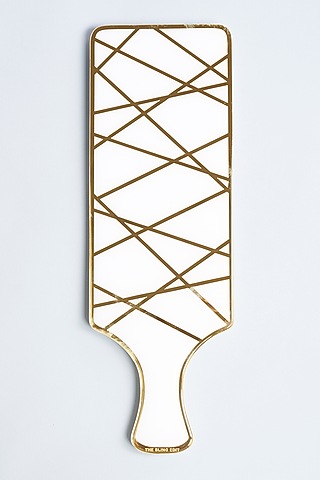 Dancing Lines White & Gold Platter by The Bling Edit