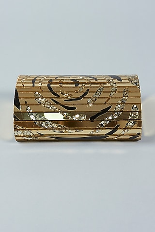 Black & Gold Rosette Sequins Tissue Box by The Bling Edit