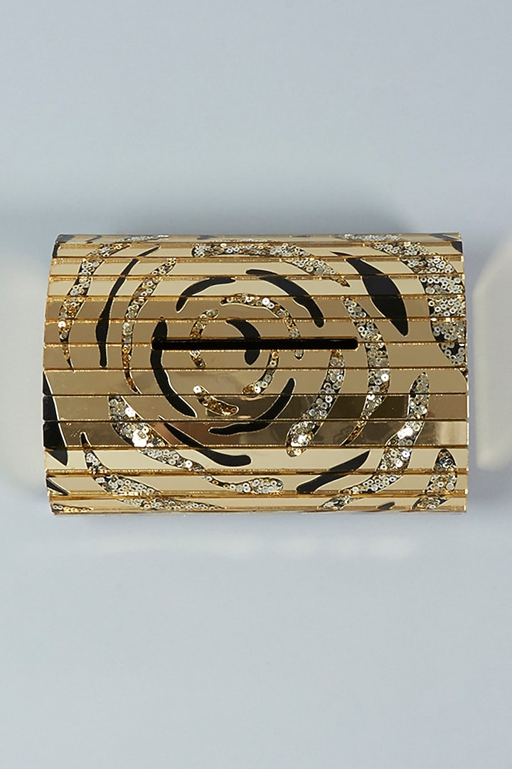 Black & Gold Rosette Sequins Tissue Box by The Bling Edit at Pernia's Pop Up Shop