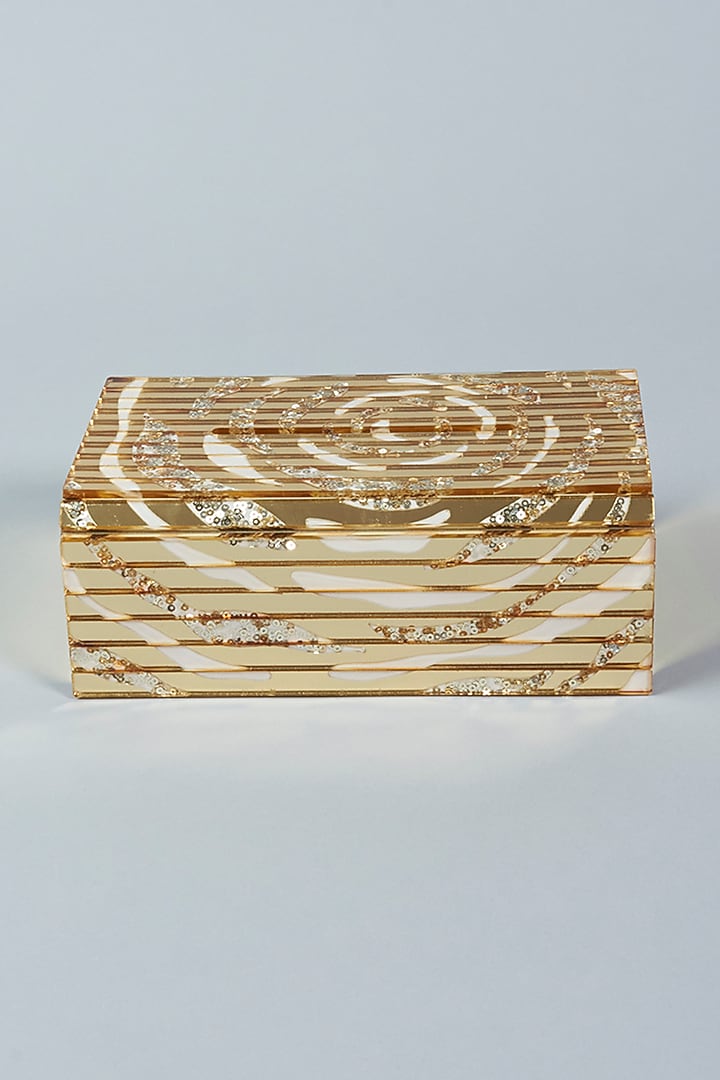 Rose Gold & Silver Rosette Sequins Tissue Box by The Bling Edit at Pernia's Pop Up Shop