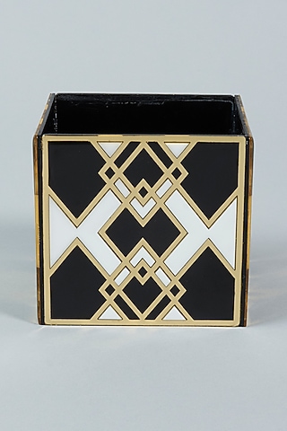 Trapeze Black, White & Gold Spoon Holder by The Bling Edit