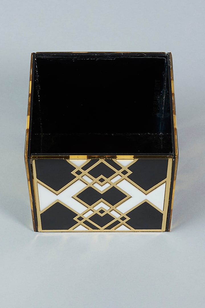 Trapeze Black, White & Gold Spoon Holder by The Bling Edit at Pernia's Pop Up Shop