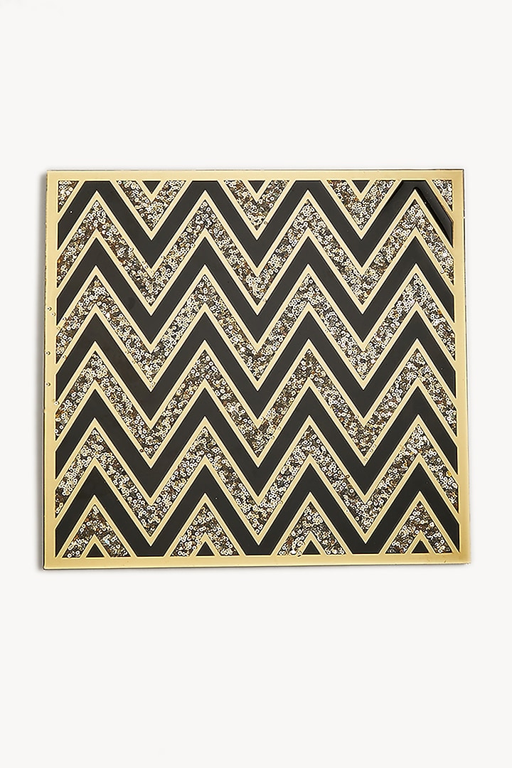 Black & Gold Sequins Handcrafted Placemat by The Bling Edit at Pernia's Pop Up Shop