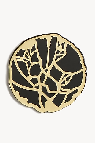 Gold & Black Handcrafted Coasters (Set of 4) by The Bling Edit