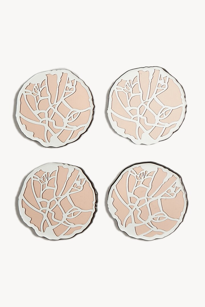 Silver & Rose Gold Handcrafted Coasters (Set of 4) by The Bling Edit at Pernia's Pop Up Shop
