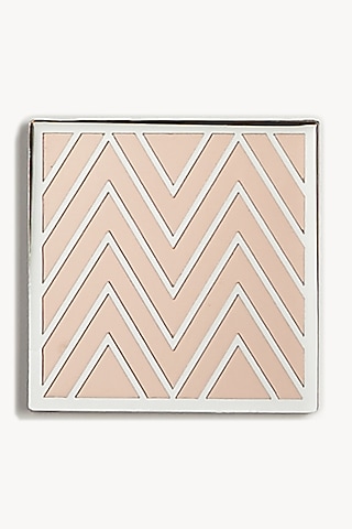 Silver & Rose Gold Chevron Printed Coasters (Set of 4) by The Bling Edit