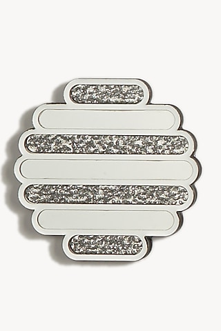 Silver Handcrafted Crystal Coasters (Set of 4) by The Bling Edit