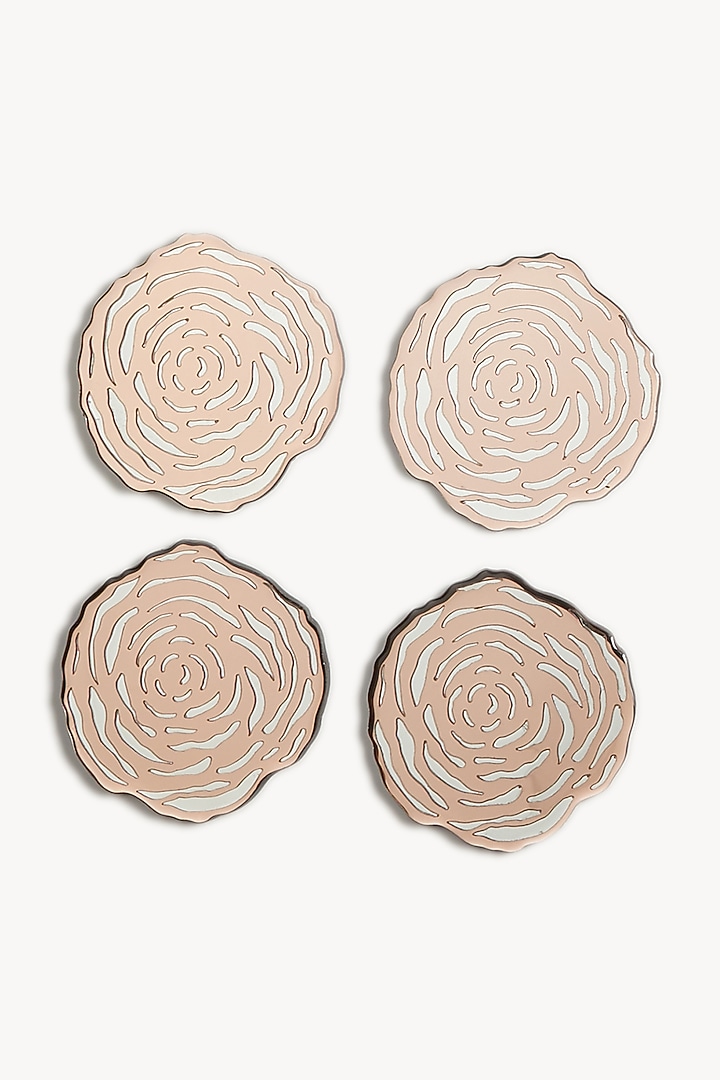 Rose Gold & Silver Handcrafted Rosette Coasters by The Bling Edit at Pernia's Pop Up Shop