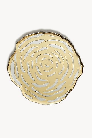 Gold & Silver Handcrafted Rosette Coasters  by The Bling Edit
