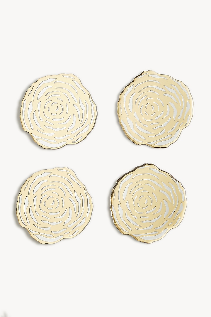 Gold & Silver Handcrafted Rosette Coasters by The Bling Edit at Pernia's Pop Up Shop