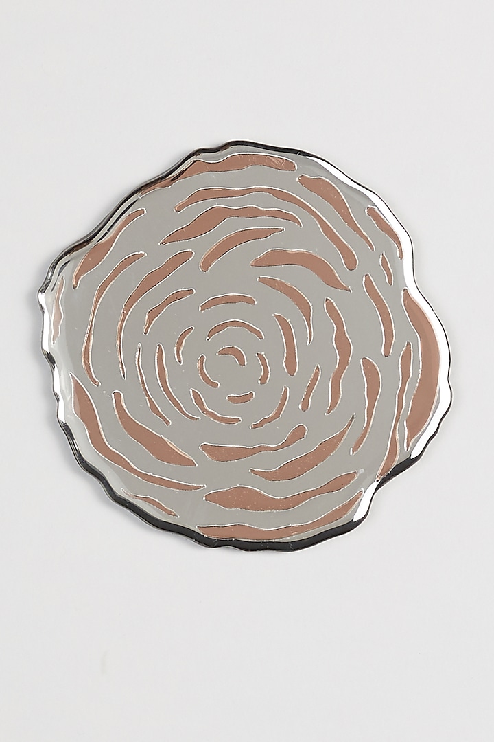 Silver & Rose Gold Handcrafted Rosette Coasters (Set of 4) by The Bling Edit