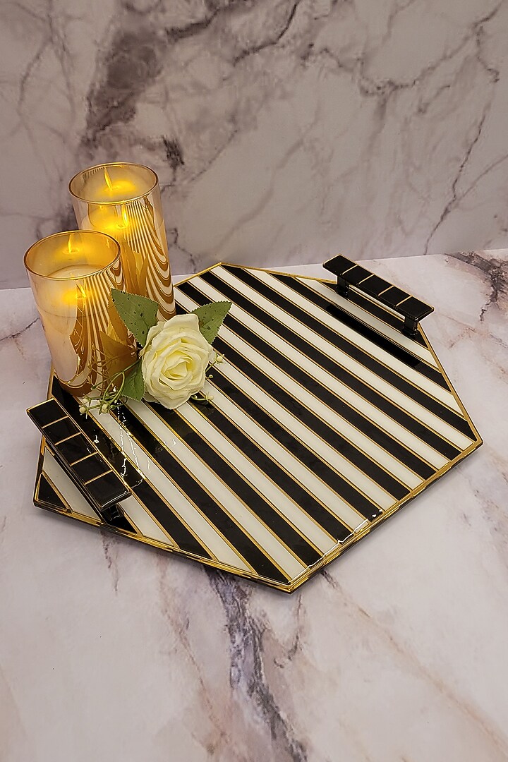 Liner Black & White Coasters (Set of 4) by The Bling Edit at Pernia's Pop Up Shop