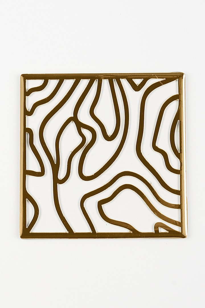 Golden Wave Coasters (Set of 4) by The Bling Edit