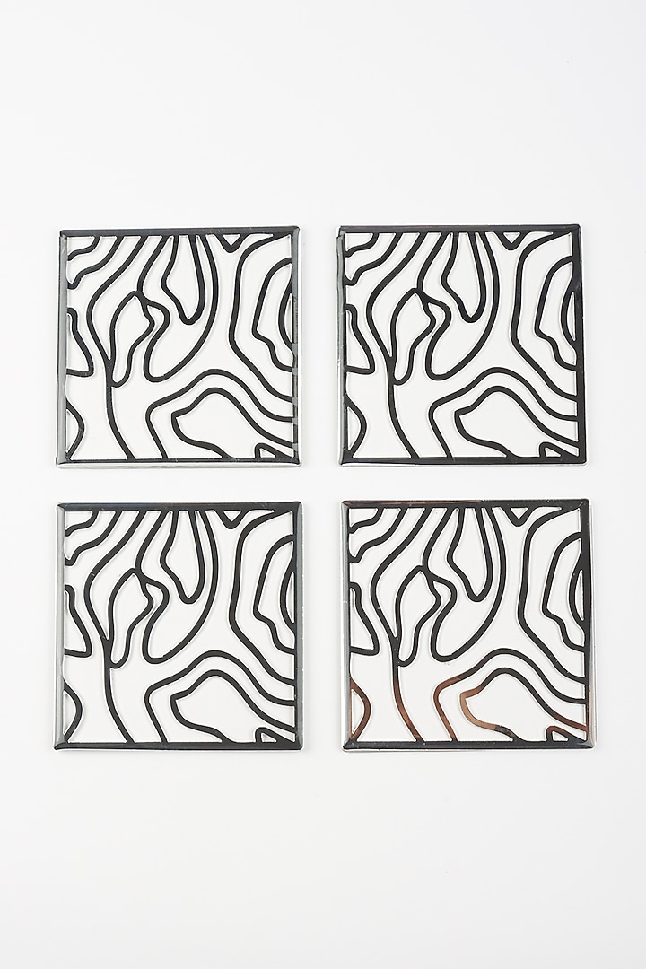 Silver Wave Coasters (Set of 4) by The Bling Edit at Pernia's Pop Up Shop