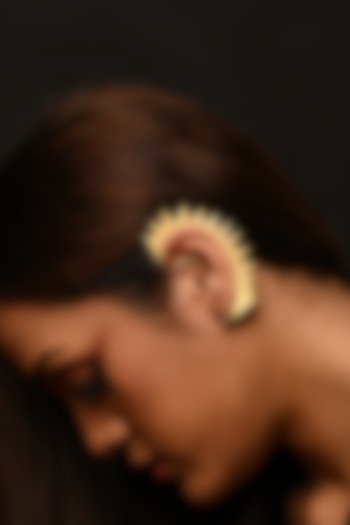 Gold Finish Ear Cuffs In Mixed Metal by THE BLING GIRLL at Pernia's Pop Up Shop