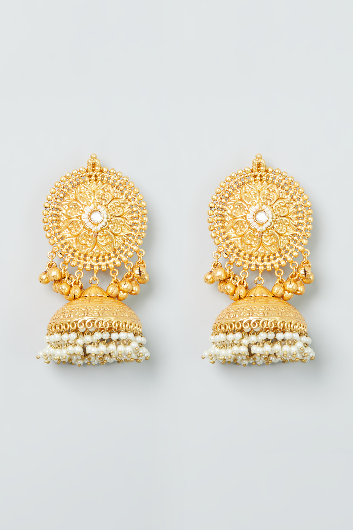 Gold Finish Handcrafted Jhumka Earrings by THE BLING GIRLL