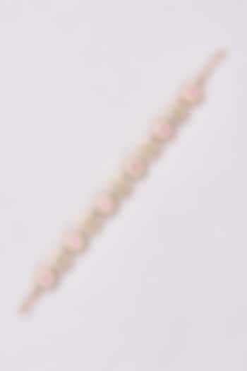Gold Finish Kundan Polki Floral Bracelet by THE BLING GIRLL at Pernia's Pop Up Shop
