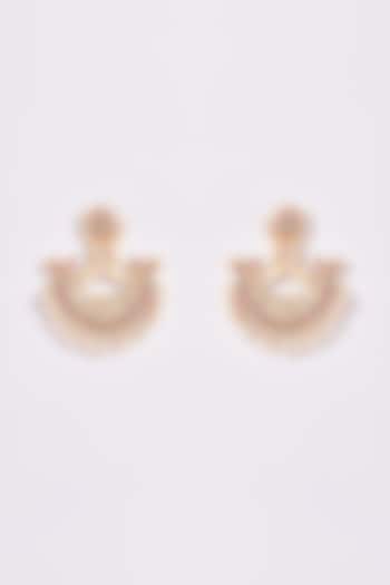 Gold Finish Bird Motif Temple Chandbali Earrings by THE BLING GIRLL at Pernia's Pop Up Shop