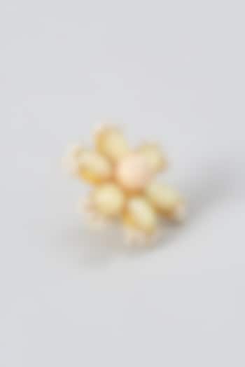 Gold Finish Pink & Yellow Semi-Precious Stone Ring by THE BLING GIRLL