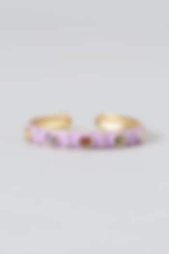 Gold Finish Purple Stone Bracelet by THE BLING GIRLL