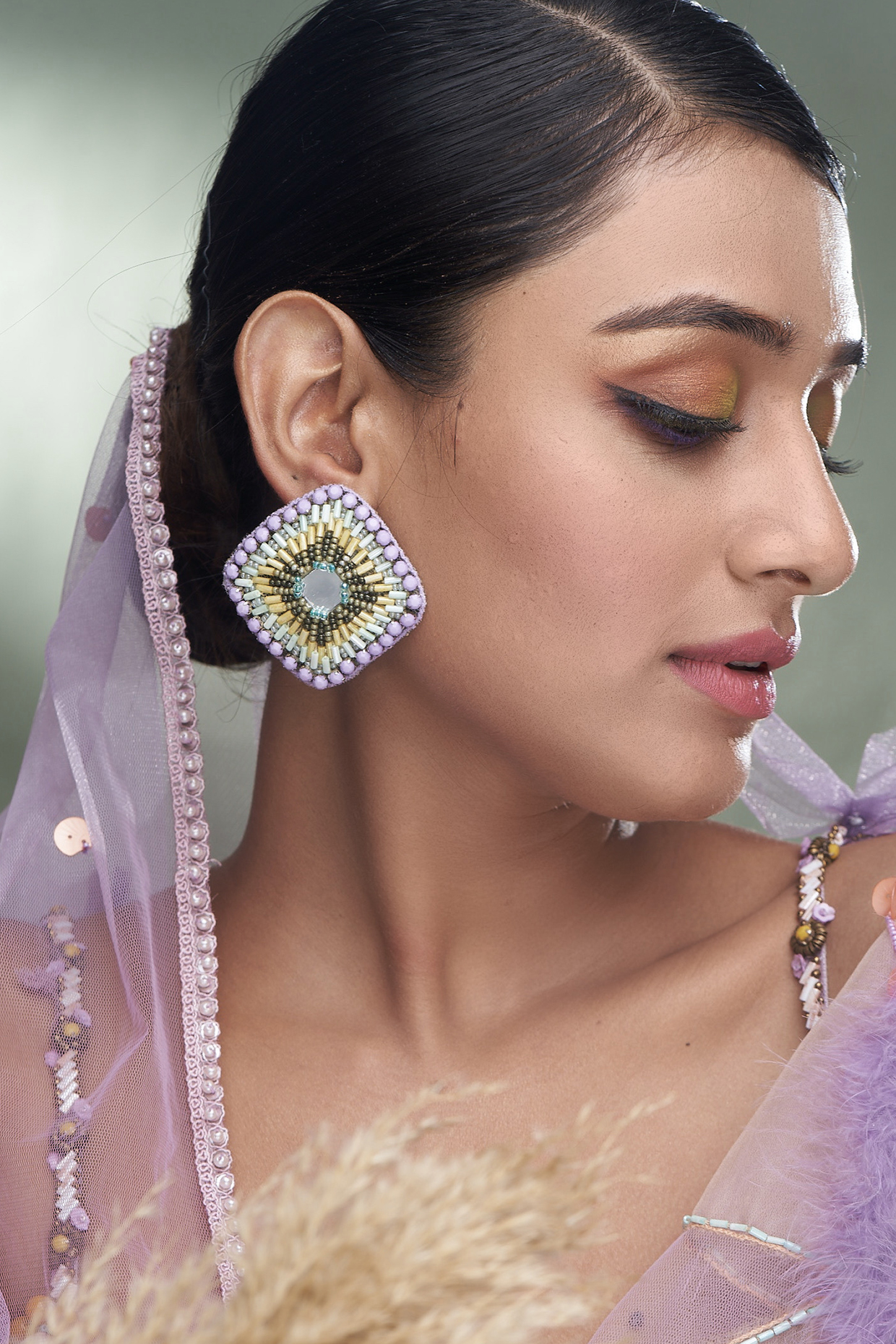 Multi-Colored Stone & Beaded Earrings by TORQUE by Merge at Pernia's Pop Up Shop