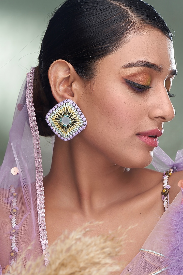 Multi-Colored Stone & Beaded Earrings by TORQUE by Merge at Pernia's Pop Up Shop