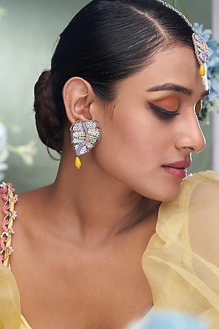 Multi-Colored Beaded Earrings by TORQUE by Merge