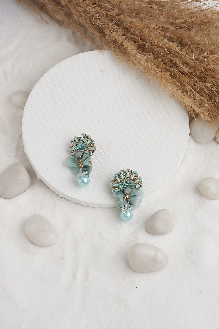 Green Floral Earrings by TORQUE by Merge at Pernia's Pop Up Shop