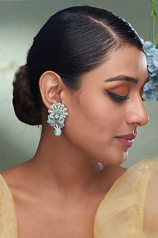 Green Floral Earrings by TORQUE by Merge