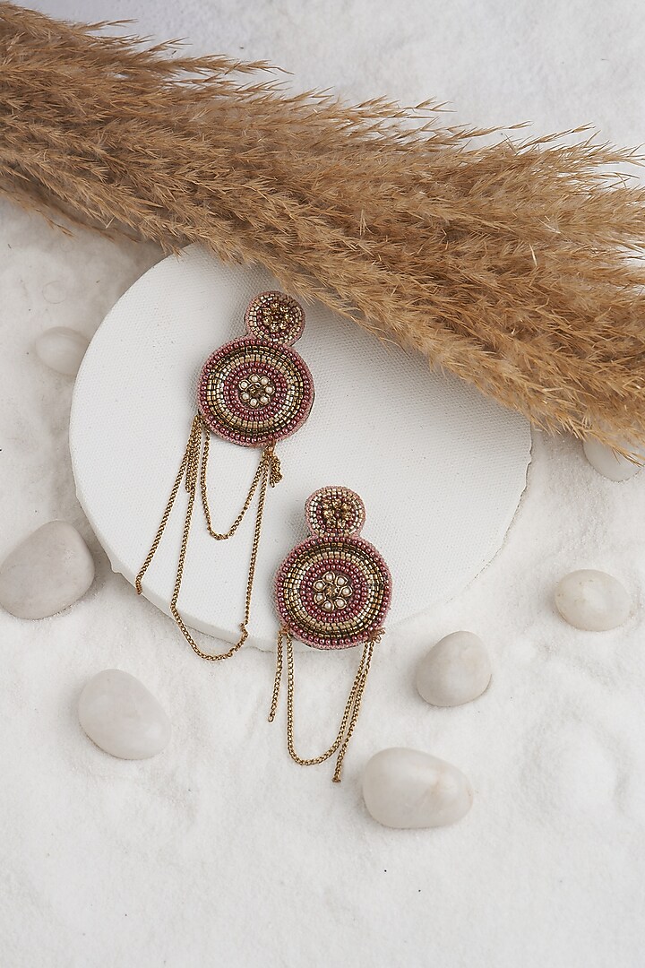 Multi-Colored Beaded & Sequins Stud Earrings by TORQUE by Merge at Pernia's Pop Up Shop