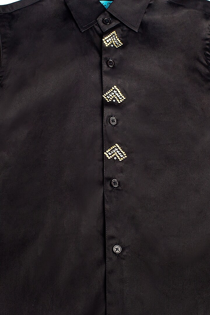 Blue Swarovski Motif Shirt For Boys by The Blue Morphology at Pernia's Pop Up Shop
