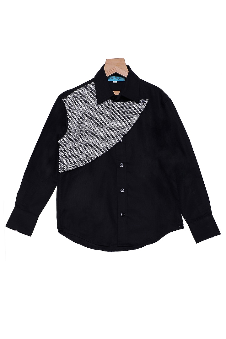 Black Cotton Shirt For Boys by The Blue Morphology
