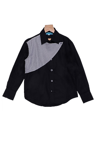 Black Cotton Shirt For Boys by The Blue Morphology